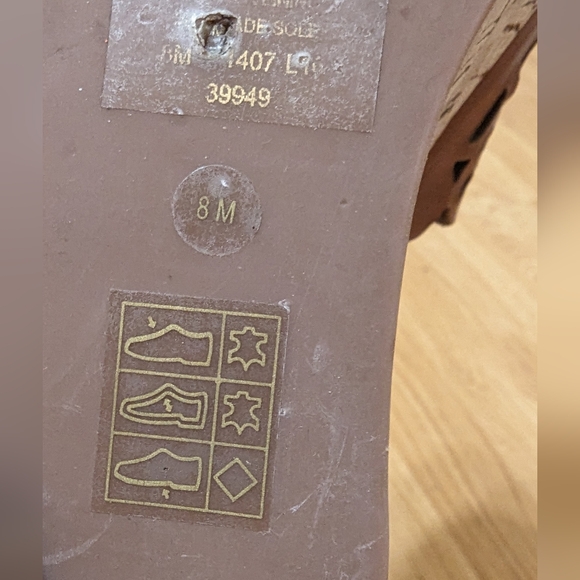 TORY BURCH Dunn Wedge Cutout Slide Sandals With Logo Size 8 - Picture 8 of 8